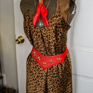 Silk Cheetah Print Slip Dress S